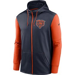 Nike Men's Chicago Bears Therma-FIT Color Block Navy Full-Zip Hoodie