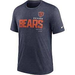 Nike Men's Chicago Bears Team Name Heather Navy Tri-Blend T-Shirt
