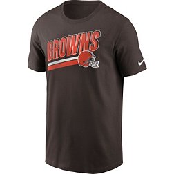 Nike Men's Cleveland Browns Blitz Helmet Brown T-Shirt