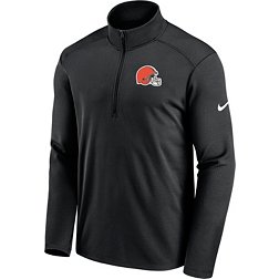 Nike Men's Cleveland Browns Logo Pacer Black Half-Zip Pullover