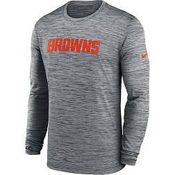 Nike Men's Cleveland Browns Sideline Velocity Dark Grey Heather Long Sleeve T-Shirt