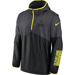 Nike Men's Cleveland Browns 2023 Volt Anthracite Half-Zip Jacket
