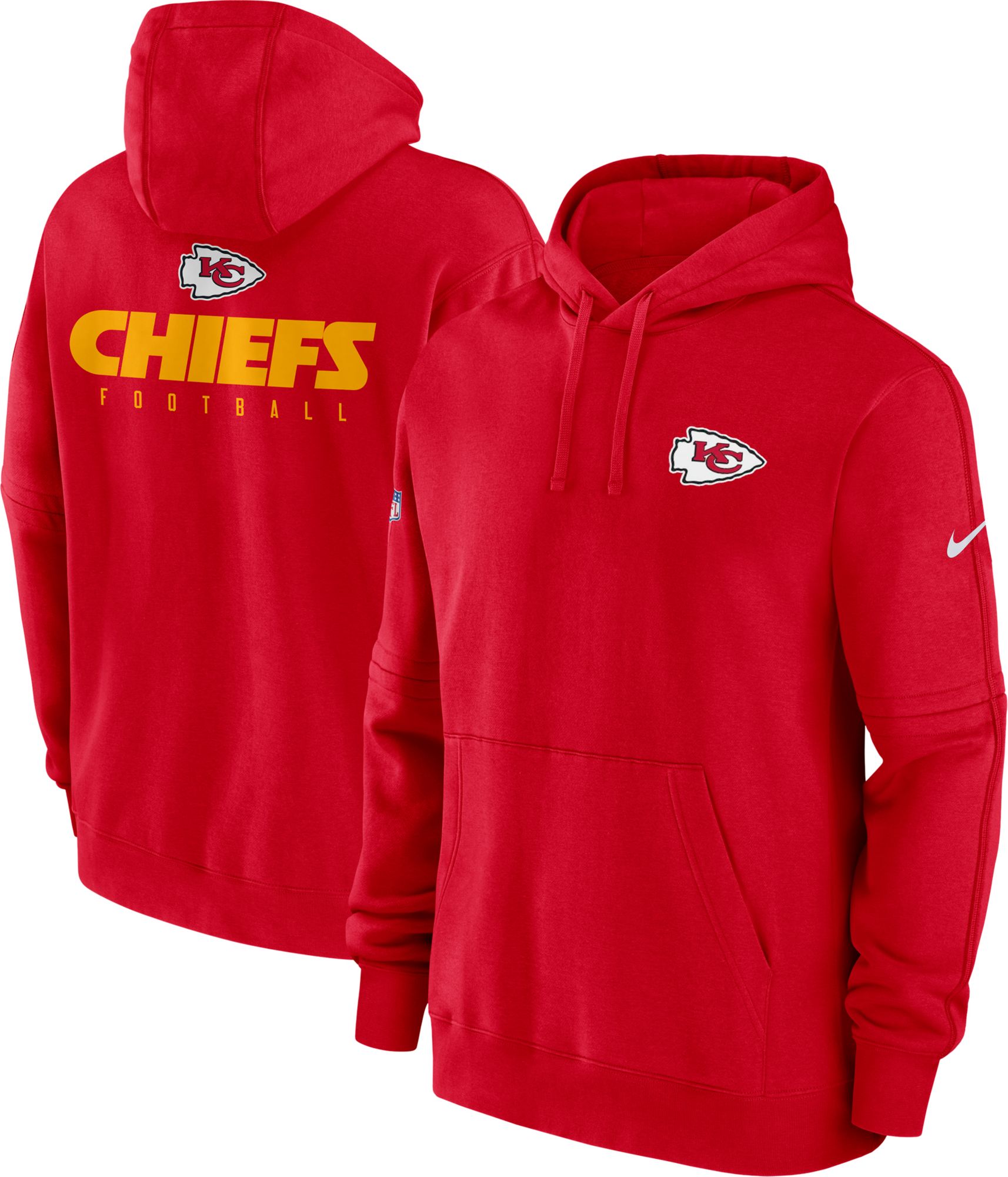 Nike Men's Kansas City Chiefs 2023 Sideline Club Red Pullover Hoodie