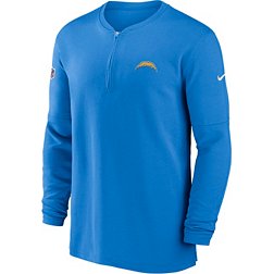 Nike Men's Los Angeles Chargers Sideline Blue Half-Zip Long Sleeve Top