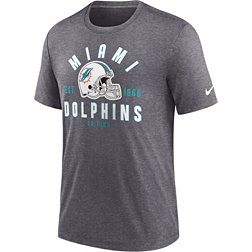 Nike Men's Miami Dolphins Blitz Stacked Dark Grey Heather T-Shirt