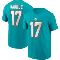 Nike Men's Miami Dolphins Jaylen Waddle #17 Aqua T-Shirt