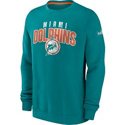 Nike Men's Miami Dolphins Rewind Shout Aqua Crew Sweatshirt