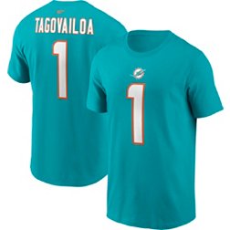 Nike Men's Miami Dolphins Tua Tagovailoa #1 Aqua T-Shirt