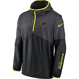 Nike Men's Miami Dolphins 2023 Volt Anthracite Half-Zip Jacket