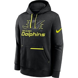 Nike Men's Miami Dolphins 2023 Volt Black Pullover Hoodie