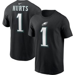 Nike Men's Philadelphia Eagles Jalen Hurts #1 Black T-Shirt