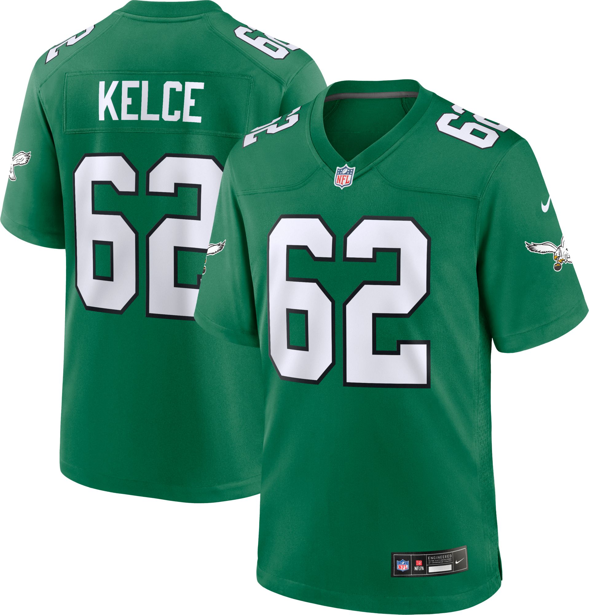 Nike Men's Philadelphia Eagles Jason Kelce #62 Alternate Kelly Green Game Jersey