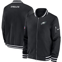 Nike Men's Philadelphia Eagles Sideline Coaches Black Full-Zip Bomber Jacket
