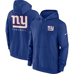 Nike Men's New York Giants 2023 Sideline Club Blue Pullover Hoodie