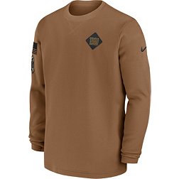 Nike Men's New York Giants 2023 Salute to Service Brown Long Sleeve Crew