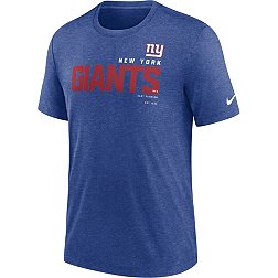 Nike Men's New York Giants Team Name Heather Blue Tri-Blend T-Shirt