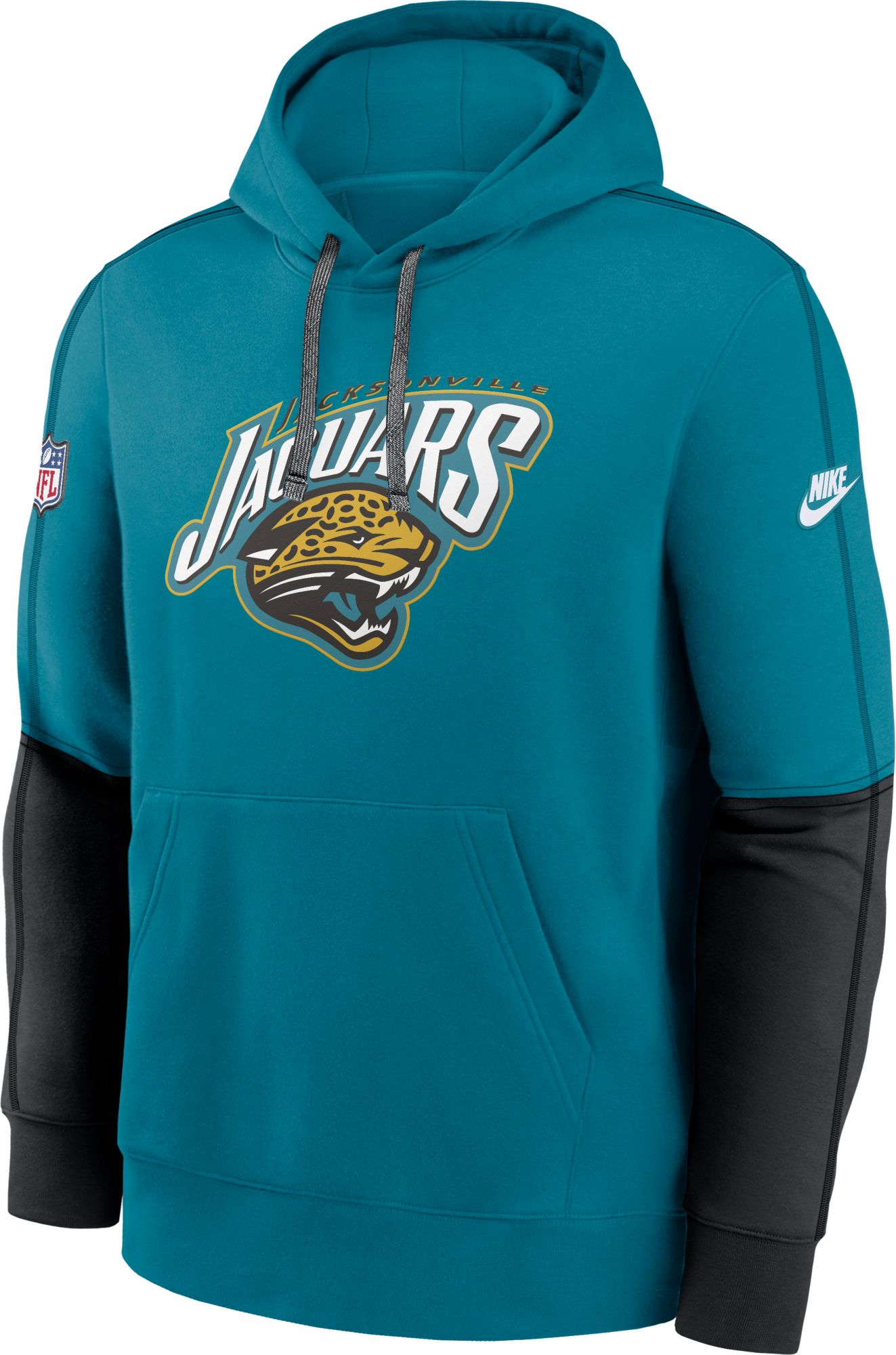 Nike Men's Jacksonville Jaguars Sideline Club Alternate Teal Pullover Hoodie