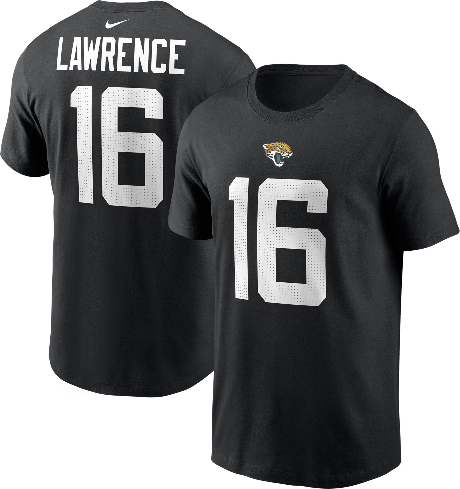 Nike Men's Jacksonville Jaguars Trevor Lawrence #16 Black T-Shirt - Official Jacksonville Merchandise