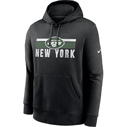Nike Men's New York Jets Team Stripe Black Pullover Hoodie