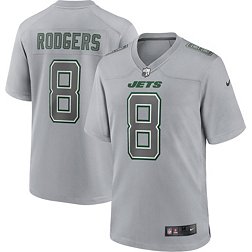 Nike Men's New York Jets Aaron Rodgers #8 Atmosphere Grey Game Jersey