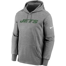 Nike Men's New York Jets Therma-FIT Wordmark Dark Grey Heather Hoodie