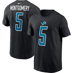 Nike Men's Detroit Lions David Montgomery #5 Black T-Shirt