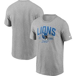 Nike Men's Detroit Lions Throwback Wordmark Grey T-Shirt