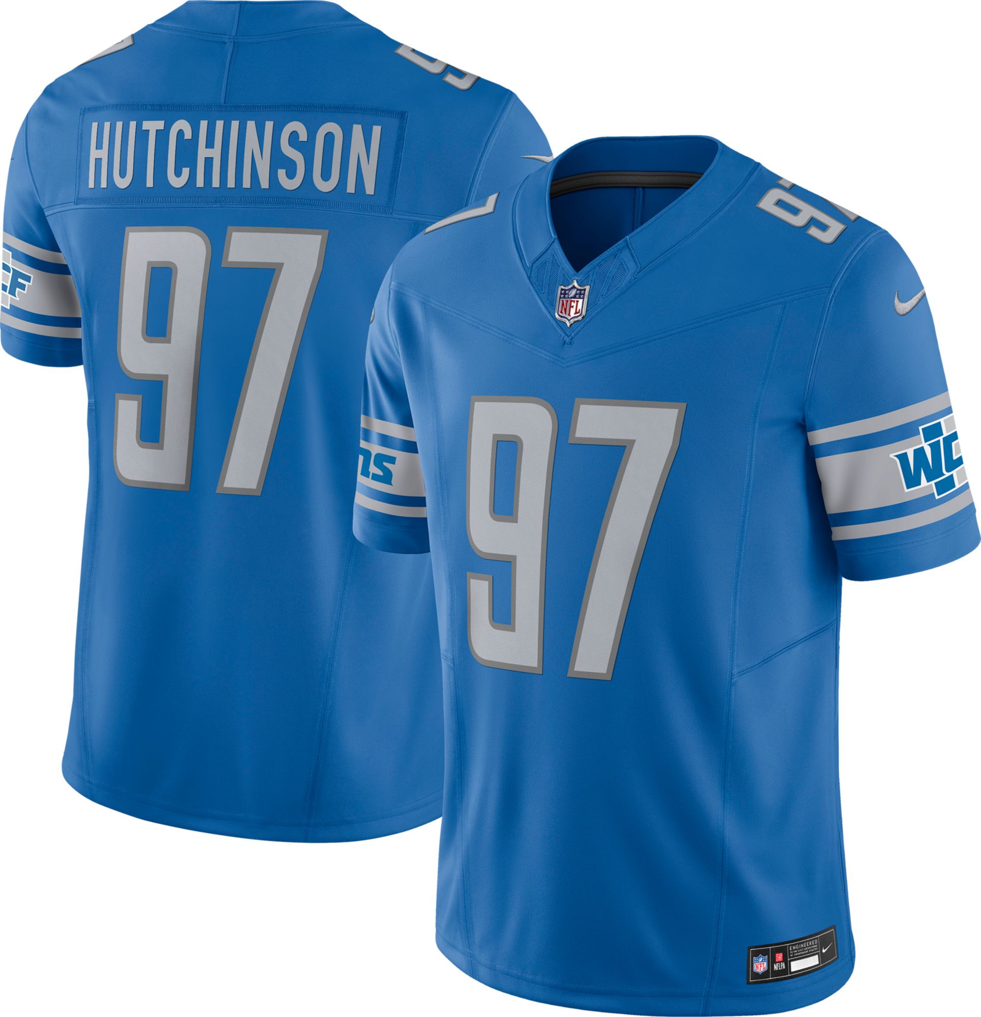 Nike Men's Detroit Lions Aidan Hutchinson #97 Vapor F.U.S.E. Blue Limited Jersey