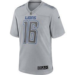 Nike Men's Detroit Lions Jared Goff #16 Atmosphere Grey Game Jersey