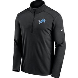 Nike Men's Detroit Lions Logo Pacer Black Half-Zip Pullover