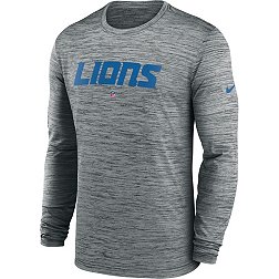 Nike Men's Detroit Lions Sideline Velocity Dark Grey Heather Long Sleeve T-Shirt