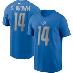 Nike Men's Detroit Lions Amon-Ra St. Brown #14 Blue T-Shirt
