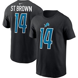 Nike Men's Detroit Lions Amon Ra St. Brown #14 Black T-Shirt