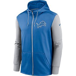 Nike Men's Detroit Lions Therma-FIT Color Block Blue Full-Zip Hoodie