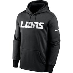 Nike Men's Detroit Lions Therma-FIT Wordmark Black Hoodie