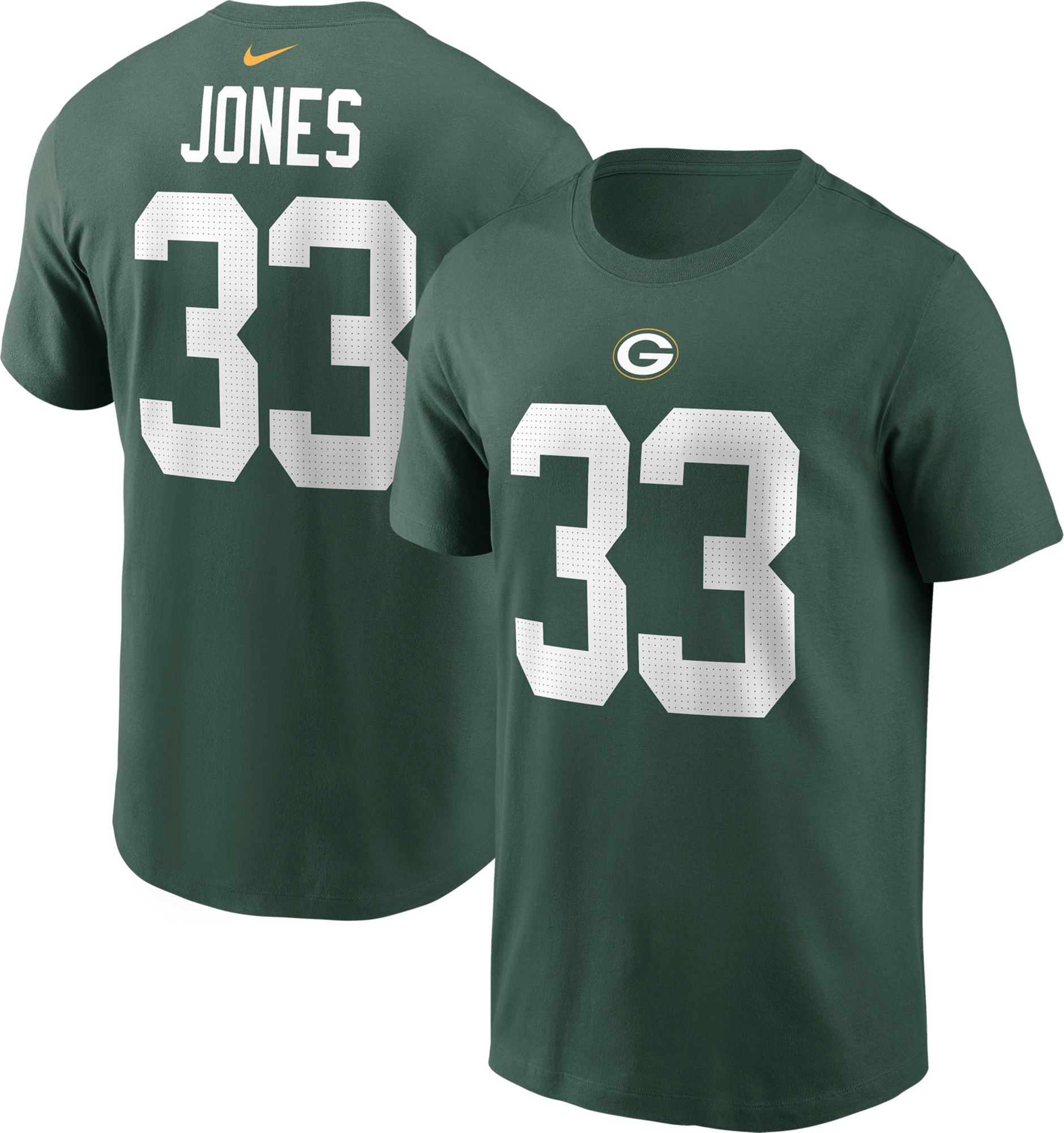 Nike Green Bay Packers No33 Aaron Jones Yellow Youth Stitched NFL Limited Rush Jersey