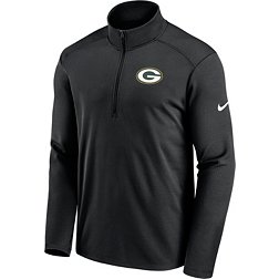 Nike Men's Green Bay Packers Logo Pacer Black Half-Zip Pullover