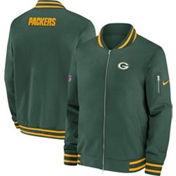 Nike Men's Green Bay Packers Sideline Coaches Fir Full-Zip Bomber Jacket