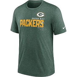 Nike Men's Green Bay Packers Team Name Heather Green Tri-Blend T-Shirt