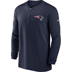 Nike Men's New England Patriots Sideline Navy Half-Zip Long Sleeve Top