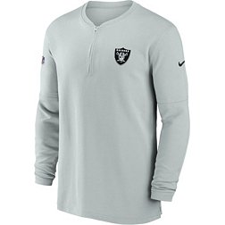 Nike Men's Las Vegas Raiders Sideline Silver Half-Zip Long Sleeve Top