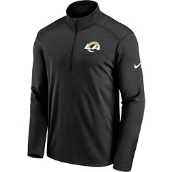 Nike Men's Los Angeles Rams Logo Pacer Black Half-Zip Pullover