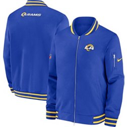Nike Men's Los Angeles Rams Sideline Coaches Royal Full-Zip Bomber Jacket