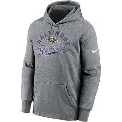 Nike Men's Baltimore Ravens Team Script Grey Pullover Hoodie
