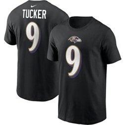 Nike Men's Baltimore Ravens Justin Tucker #9 Black T-Shirt