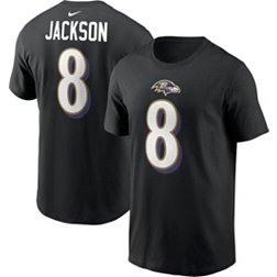 Nike Men's Baltimore Ravens Lamar Jackson #8 Black T-Shirt