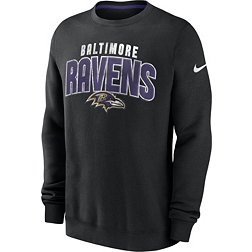 Nike Men's Baltimore Ravens Rewind Shout Black Crew Sweatshirt