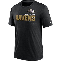 Nike Men's Baltimore Ravens Team Name Heather Black Tri-Blend T-Shirt