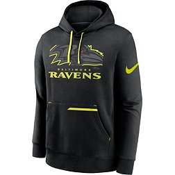 Nike Men's Baltimore Ravens 2023 Volt Black Pullover Hoodie