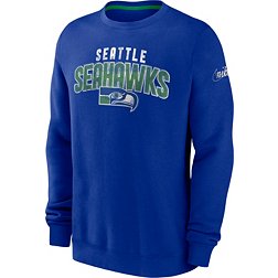 Nike Men's Seattle Seahawks Rewind Shout Royal Crew Sweatshirt